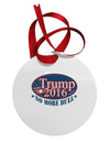 Trump No More Bull Circular Metal Ornament-Ornament-TooLoud-White-Davson Sales