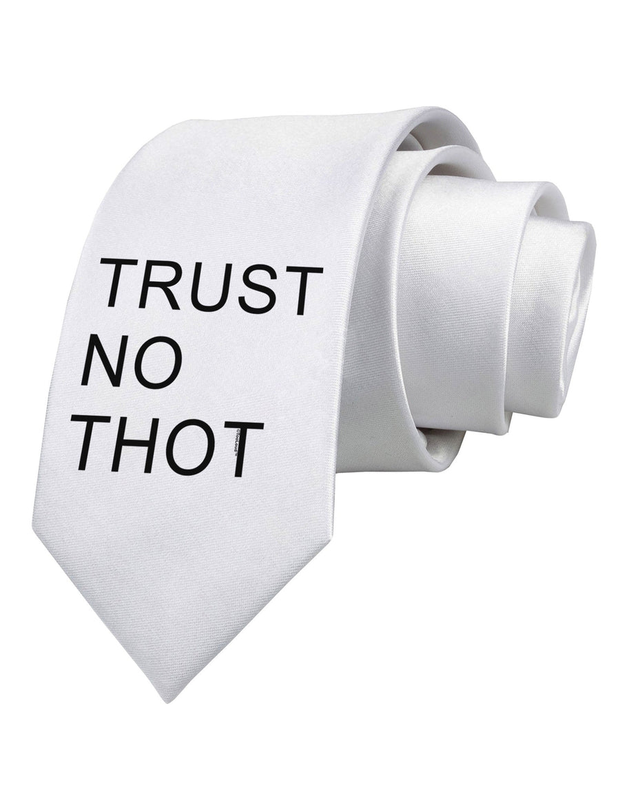 Trust No Thot Printed White Necktie