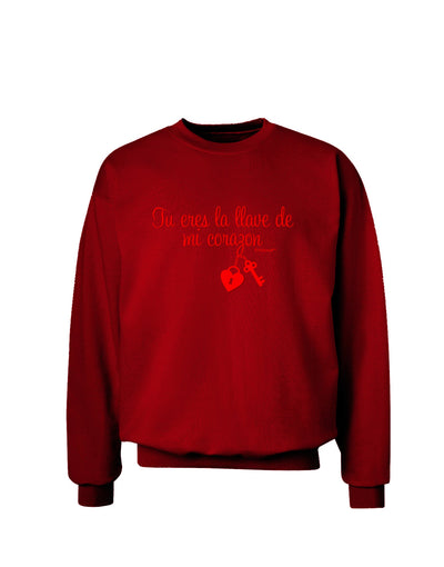 Tu Eres La Llave De Mi Corazon Adult Dark Sweatshirt by TooLoud-Sweatshirts-TooLoud-Deep-Red-Small-Davson Sales