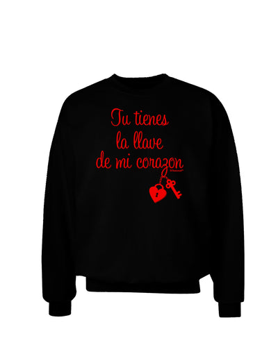 Tu Tienes La Llave De Mi Corazon Adult Dark Sweatshirt by TooLoud-Sweatshirts-TooLoud-Black-Small-Davson Sales