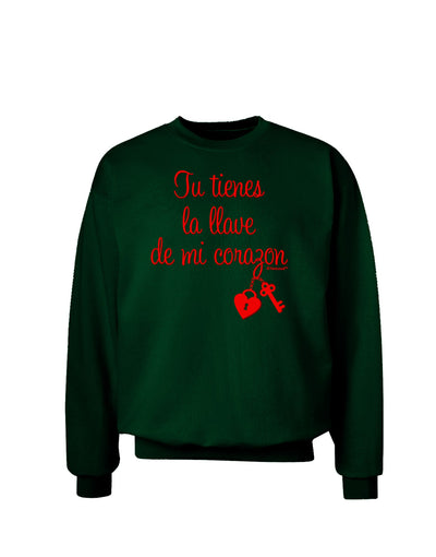 Tu Tienes La Llave De Mi Corazon Adult Dark Sweatshirt by TooLoud-Sweatshirts-TooLoud-Deep-Forest-Green-Small-Davson Sales