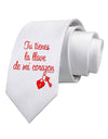 Tu Tienes La Llave De Mi Corazon Printed White Necktie by TooLoud