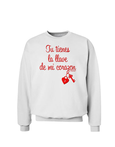 Tu Tienes La Llave De Mi Corazon Sweatshirt by TooLoud-Sweatshirts-TooLoud-White-Small-Davson Sales