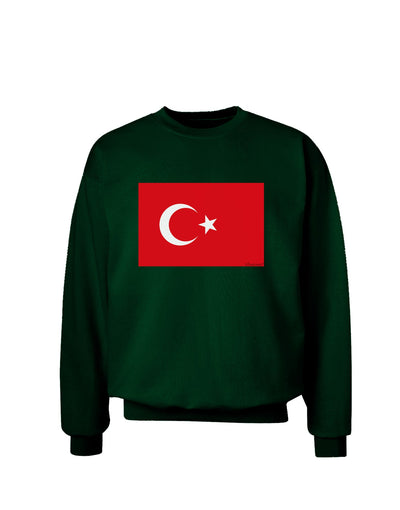 Turkey Flag Adult Dark Sweatshirt by TooLoud-Sweatshirts-TooLoud-Deep-Forest-Green-Small-Davson Sales