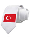 Turkey Flag Printed White Necktie by TooLoud