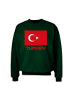 Turkey Flag with Text Adult Dark Sweatshirt by TooLoud-Sweatshirts-TooLoud-Deep-Forest-Green-Small-Davson Sales