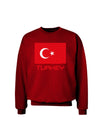 Turkey Flag with Text Adult Dark Sweatshirt by TooLoud-Sweatshirts-TooLoud-Deep-Red-Small-Davson Sales