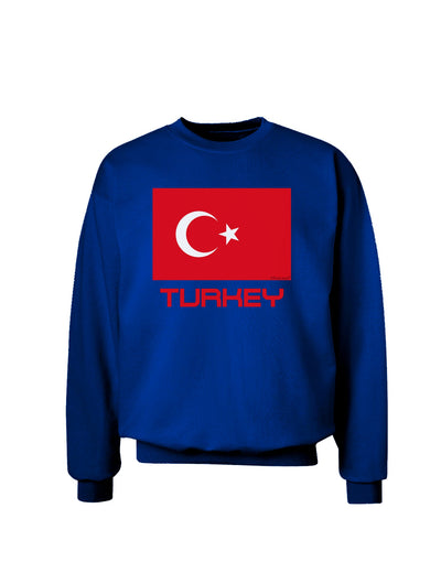 Turkey Flag with Text Adult Dark Sweatshirt by TooLoud-Sweatshirts-TooLoud-Deep-Royal-Blue-Small-Davson Sales