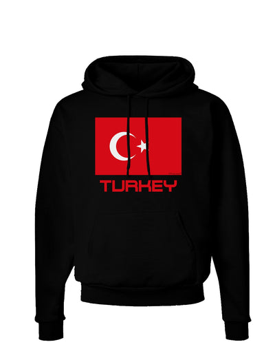 Turkey Flag with Text Dark Hoodie Sweatshirt by TooLoud-Hoodie-TooLoud-Black-Small-Davson Sales