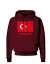 Turkey Flag with Text Dark Hoodie Sweatshirt by TooLoud-Hoodie-TooLoud-Maroon-Small-Davson Sales