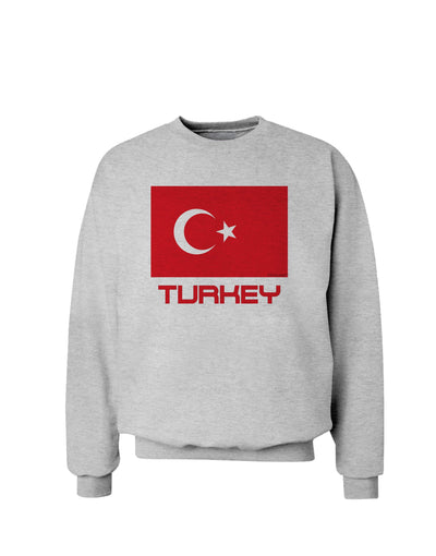 Turkey Flag with Text Sweatshirt by TooLoud-Sweatshirts-TooLoud-AshGray-Small-Davson Sales