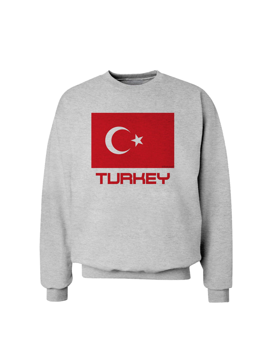 Turkey Flag with Text Sweatshirt by TooLoud-Sweatshirts-TooLoud-White-Small-Davson Sales