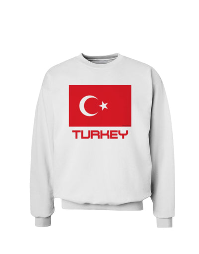 Turkey Flag with Text Sweatshirt by TooLoud-Sweatshirts-TooLoud-White-Small-Davson Sales