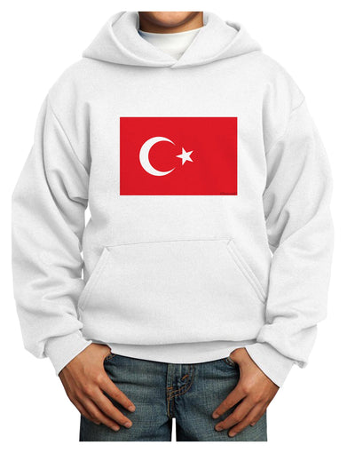 Turkey Flag Youth Hoodie Pullover Sweatshirt by TooLoud-Youth Hoodie-TooLoud-White-XS-Davson Sales