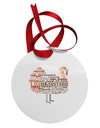 Turkey Typography Circular Metal Ornament-Ornament-TooLoud-White-Davson Sales