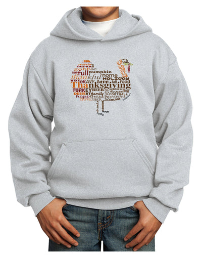 Turkey Typography Youth Hoodie Pullover Sweatshirt-Youth Hoodie-TooLoud-Ash-XS-Davson Sales