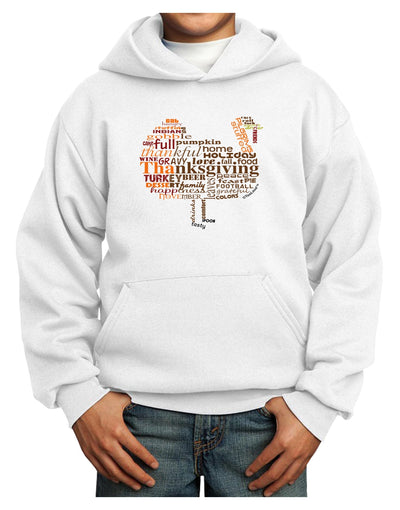 Turkey Typography Youth Hoodie Pullover Sweatshirt-Youth Hoodie-TooLoud-White-XS-Davson Sales