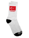 Turkish Flag Embellished Adult Crew Socks - A Must-Have for Ecommerce Enthusiasts by TooLoud-Socks-TooLoud-White-Ladies-4-6-Davson Sales