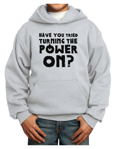 Turning the Power On Youth Hoodie Pullover Sweatshirt-Youth Hoodie-TooLoud-Ash-XS-Davson Sales