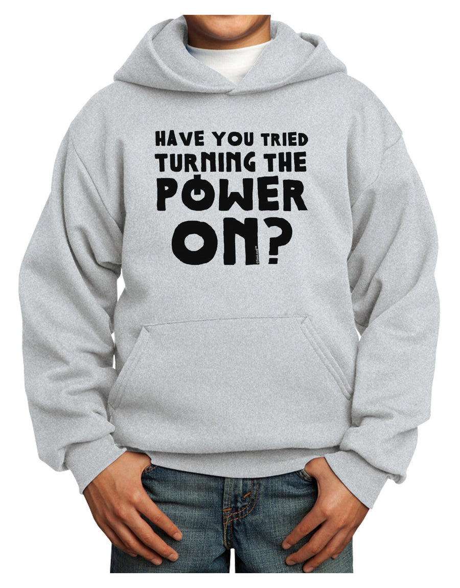 Turning the Power On Youth Hoodie Pullover Sweatshirt-Youth Hoodie-TooLoud-White-XS-Davson Sales