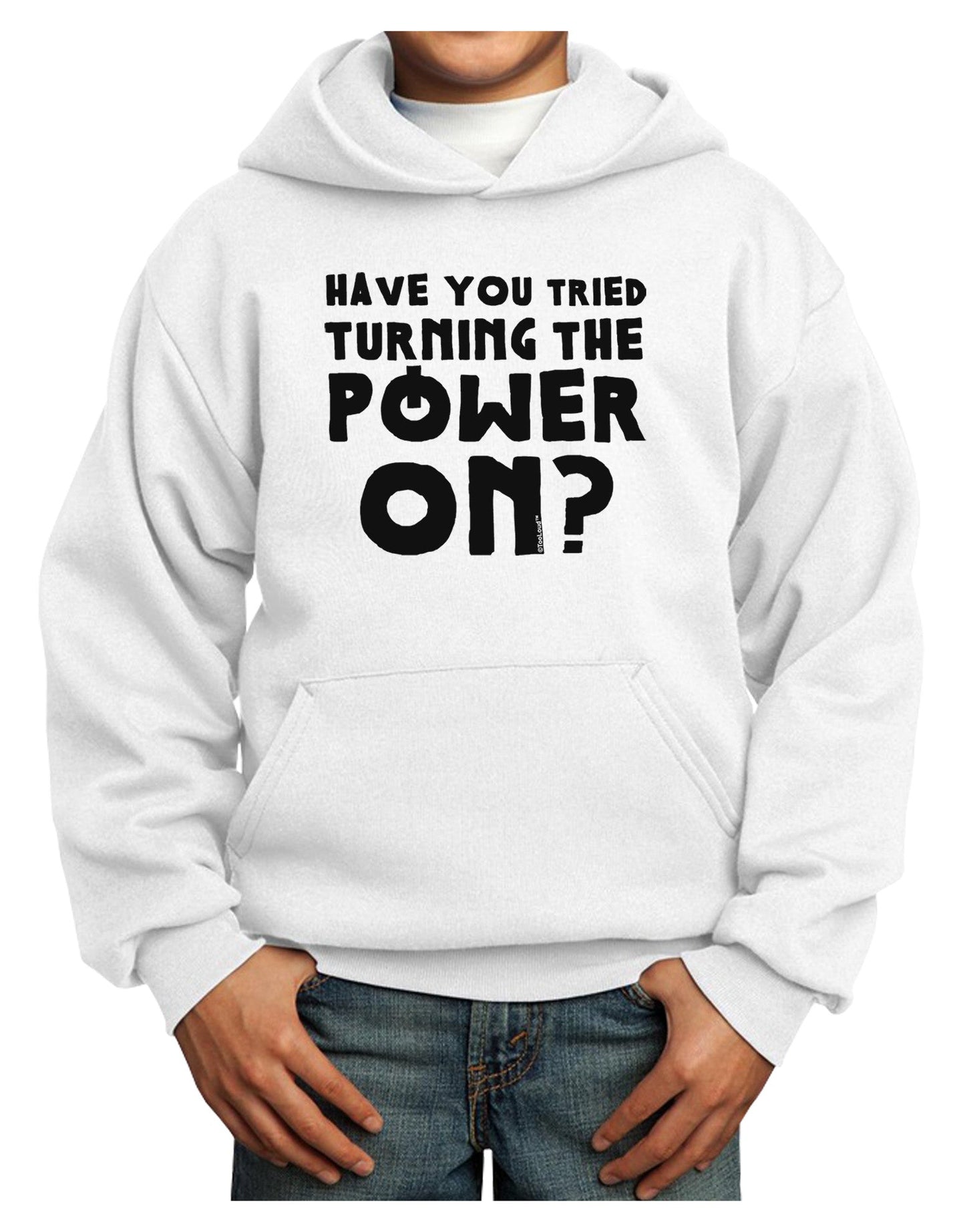 Turning the Power On Youth Hoodie Pullover Sweatshirt-Youth Hoodie-TooLoud-White-XS-Davson Sales