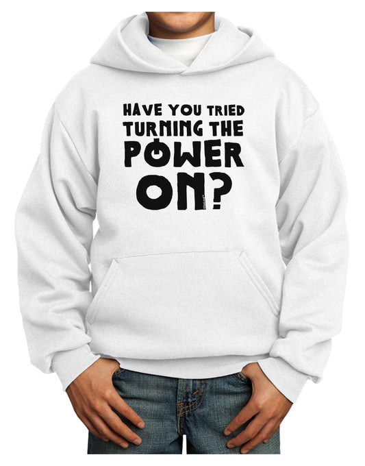 Turning the Power On Youth Hoodie Pullover Sweatshirt-Youth Hoodie-TooLoud-White-XS-Davson Sales