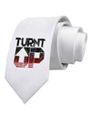 Turnt Up Distressed Printed White Necktie