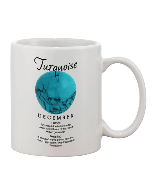 Turquoise Birthstone 11 oz Coffee Mug - Expertly Crafted by TooLoud-11 OZ Coffee Mug-TooLoud-White-Davson Sales