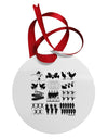 Twelve Days of Christmas Circular Metal Ornament-Ornament-TooLoud-White-Davson Sales