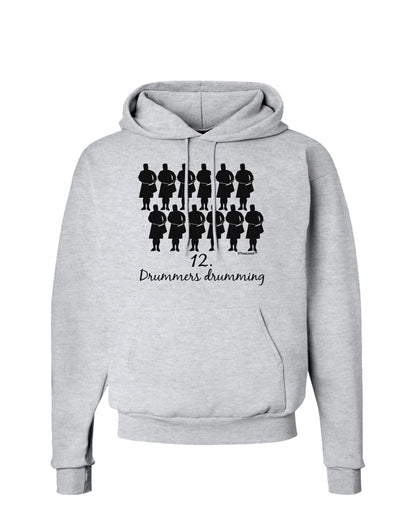 Twelve Drummers Drumming Text Hoodie Sweatshirt-Hoodie-TooLoud-AshGray-Small-Davson Sales