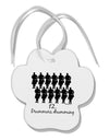 Twelve Drummers Drumming Text Paw Print Shaped Ornament-Ornament-TooLoud-White-Davson Sales