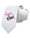 Twerk To EDM Pink Printed White Necktie