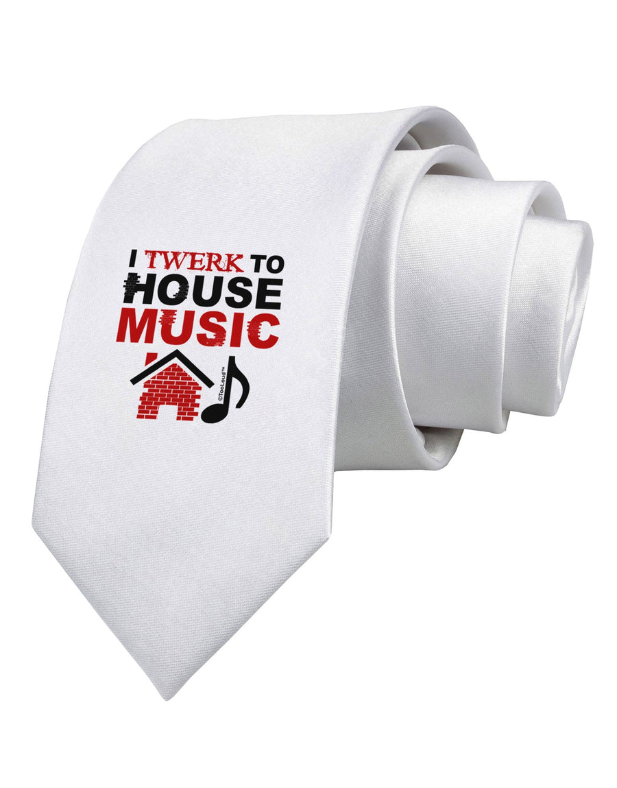 Twerk To House Printed White Necktie