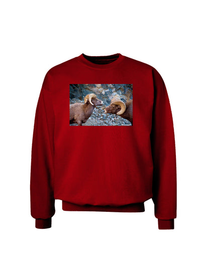 Two Bighorn Rams Adult Dark Sweatshirt-Sweatshirts-TooLoud-Deep-Red-Small-Davson Sales