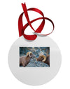 Two Bighorn Rams Circular Metal Ornament-Ornament-TooLoud-White-Davson Sales