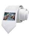 Two Bighorn Rams Printed White Necktie