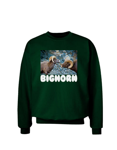 Two Bighorn Rams Text Adult Dark Sweatshirt-Sweatshirts-TooLoud-Deep-Forest-Green-Small-Davson Sales