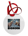 Two Bighorn Rams Text Circular Metal Ornament-Ornament-TooLoud-White-Davson Sales