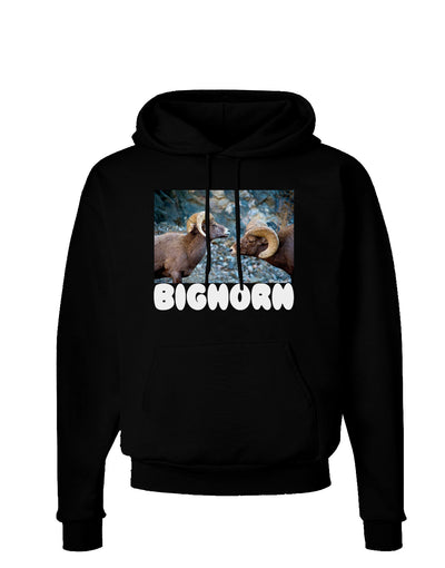 Two Bighorn Rams Text Dark Hoodie Sweatshirt-Hoodie-TooLoud-Black-Small-Davson Sales