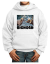 Two Bighorn Rams Text Youth Hoodie Pullover Sweatshirt-Youth Hoodie-TooLoud-White-XS-Davson Sales