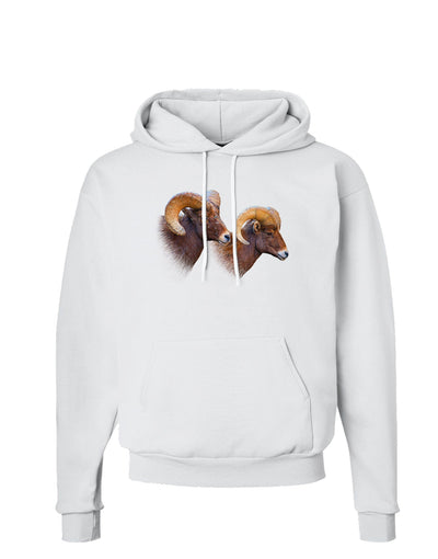 Two Majestic Bighorn Rams Hoodie Sweatshirt-Hoodie-TooLoud-White-Small-Davson Sales