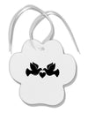 Two Turtle Doves Paw Print Shaped Ornament-Ornament-TooLoud-White-Davson Sales