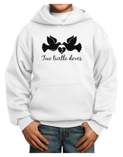 Two Turtle Doves Text Youth Hoodie Pullover Sweatshirt-Youth Hoodie-TooLoud-White-XS-Davson Sales