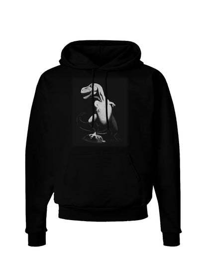 Tyrannosaurus Rex Design - Grayscale Dark Hoodie Sweatshirt by TooLoud-Hoodie-TooLoud-Black-Small-Davson Sales