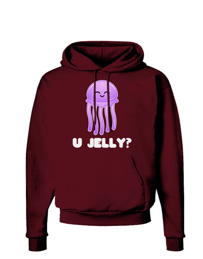 U Jelly Cute Jellyfish Dark Hoodie Sweatshirt by TooLoud-Hoodie-TooLoud-Maroon-Small-Davson Sales