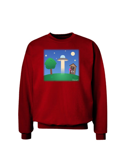 UFO Stopping At an Out-house Adult Dark Sweatshirt by TooLoud-Sweatshirts-TooLoud-Deep-Red-Small-Davson Sales