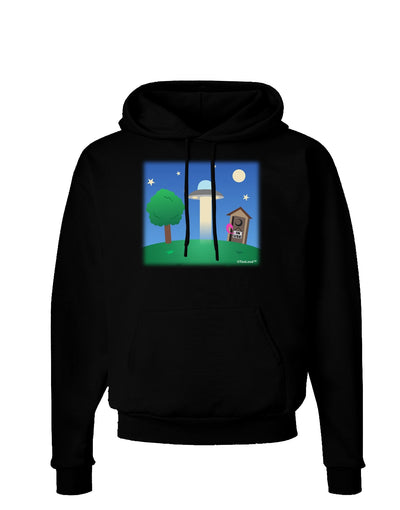 UFO Stopping At an Out-house Dark Hoodie Sweatshirt by TooLoud-Hoodie-TooLoud-Black-Small-Davson Sales