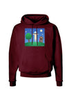 UFO Stopping At an Out-house Dark Hoodie Sweatshirt by TooLoud-Hoodie-TooLoud-Maroon-Small-Davson Sales