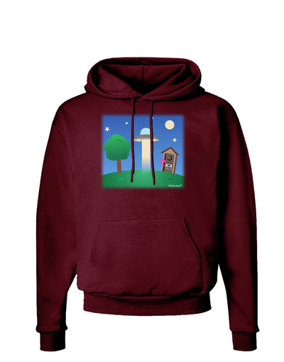 UFO Stopping At an Out-house Dark Hoodie Sweatshirt by TooLoud-Hoodie-TooLoud-Maroon-Small-Davson Sales