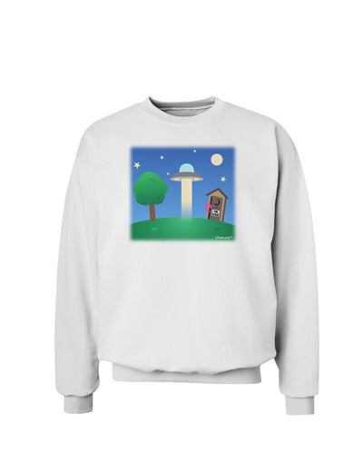 UFO Stopping At an Out-house Sweatshirt by TooLoud-Sweatshirts-TooLoud-White-Small-Davson Sales